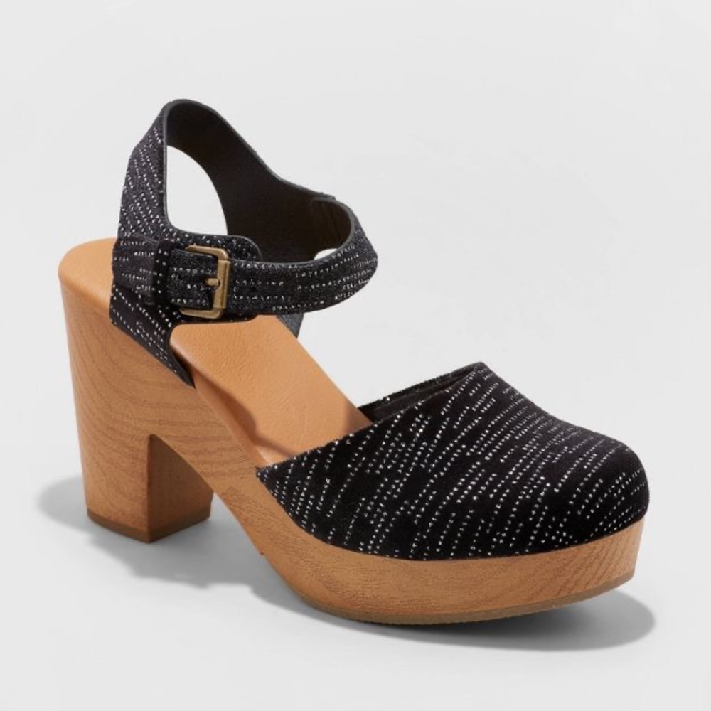 Women's Marcia Heeled Clog Heels - Universal Thread- silver metallic thread
